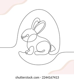 happy easter continuous drawing single line art