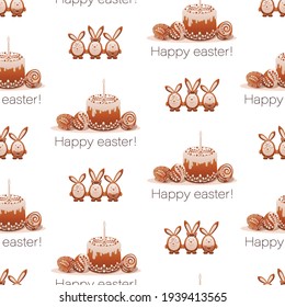 Happy easter. Cookies, cupcake background. Easter dessert with chocolate chip cookies. 