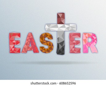 Happy Easter cross! Can use headline, logo, icons, banner, post, postcard, business card etc.