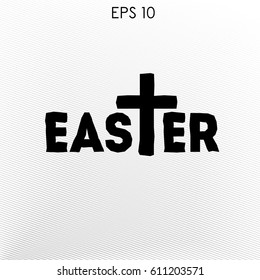 Happy Easter cross! Can use headline, logo, icons, banner, post, postcard, business card etc.