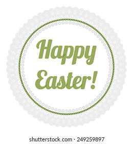 Happy Easter Cross Stitch Green Openwork Napkin