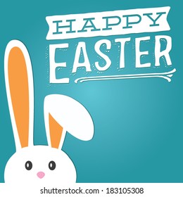 Happy Easter Custom Message Rabbit / Bunny Vector Cute