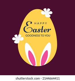 Happy Easter with cute bunny banner design template.