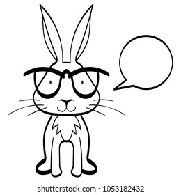Happy Easter - cute Easter bunny on isolated background  