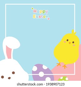 Happy Easter. Cute bunny rabbit