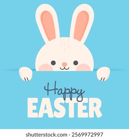 Happy Easter! Cute Easter Bunny. Vector Illustration.