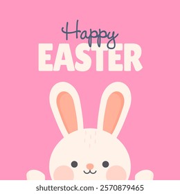 Happy Easter! Cute Easter Bunny. Vector Illustration.