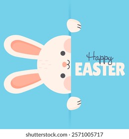 Happy Easter! Cute Easter Bunny. Vector Illustration.