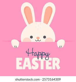 Happy Easter! Cute Easter Bunny. Vector Illustration.