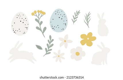 Happy Easter. Happy cute cartoon card for baby. Vector illustration