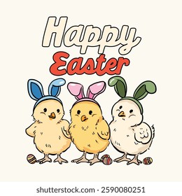 Happy Easter Cute Chick T-shirt Design