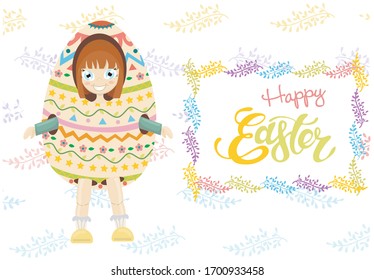 happy easter and cute girl
