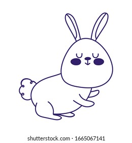 happy easter cute little rabbit cartoon season animal vector illustration