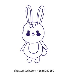 happy easter cute little rabbit cartoon season animal vector illustration