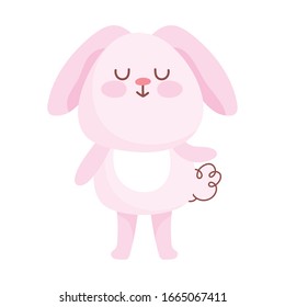 happy easter cute little rabbit cartoon season animal vector illustration
