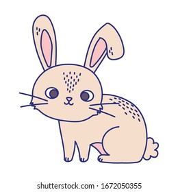 happy easter cute little rabbit cartoon season animal vector illustration