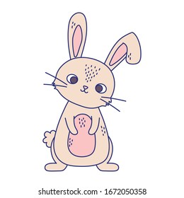 happy easter cute little rabbit cartoon season animal vector illustration