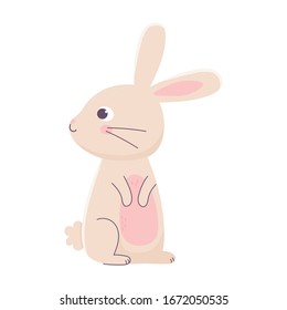 alegre Pascua linda tira de conejo temporada de caricatura de animales ilustración vectorial de animales