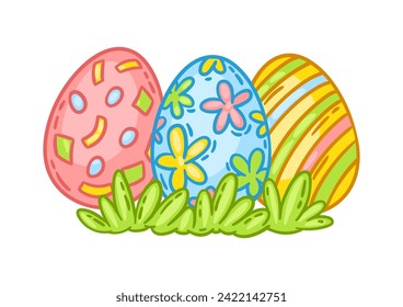 Happy Easter cute object illustration.
