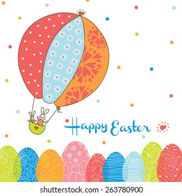 Happy Easter! Cute vector postcard.