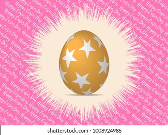 Happy Easter Day. 3d Easter Egg with trend design. Holiday Background. Vector Illustration. EPS 10