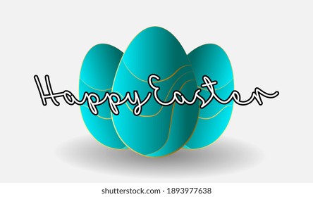 happy easter day background with 3d egg ornament cut paper