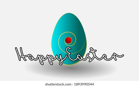 happy easter day background with 3d egg ornament cut paper