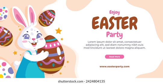 Happy Easter Day. Easter background. Cartoon Vector illustration design for Poster, Banner, Greeting, Card, Post, Cover, Flyer, Promotion. March 31. Christian festival. Easter Sunday celebration.