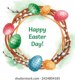 Happy Easter Day. Easter background. Cartoon Vector illustration design for Poster, Banner, Greeting, Card, Post, Cover, Flyer, Promotion. March 31. Christian festival. Easter Sunday celebration.