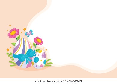 Happy Easter Day. Easter background. Cartoon Vector illustration design for Poster, Banner, Greeting, Card, Post, Cover, Flyer, Promotion. March 31. Christian festival. Easter Sunday celebration.