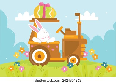 Happy Easter Day. Easter background. Cartoon Vector illustration design for Poster, Banner, Greeting, Card, Post, Cover, Flyer, Promotion. March 31. Christian festival. Easter Sunday celebration.