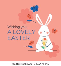 Happy Easter Day. Easter background. Cartoon Vector illustration design for Poster, Banner, Greeting, Card, Post, Cover, Flyer, Promotion. March 31. Christian festival. Easter Sunday celebration.