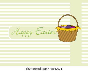 happy easter day background with colorful egg basket