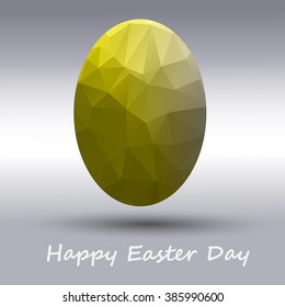 Happy Easter Day background with egg shape abstract yellow color geometric.