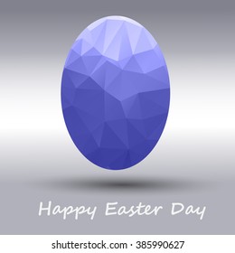 Happy Easter Day background with egg shape purple color geometric.