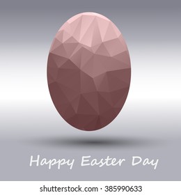 Happy Easter Day background with egg shape brown color geometric.