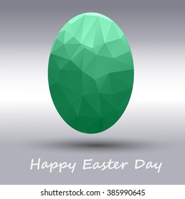 Happy Easter Day background with egg shape green color geometric.