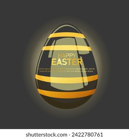 Happy easter day background with golden egg