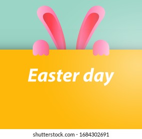 Happy Easter day background vector illustration. Greetings for Easter Day in Gradient styling. Creative, banner.