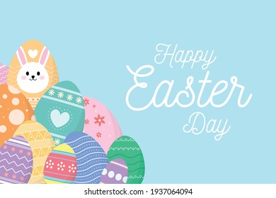 Happy easter day background vector illustration.
