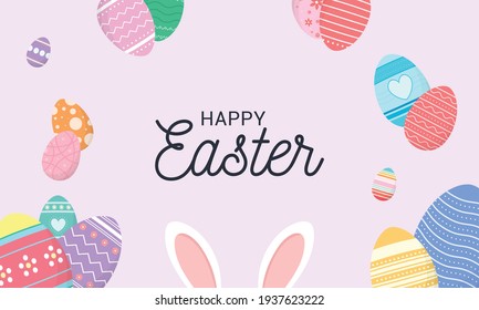 Happy easter day background vector illustration.