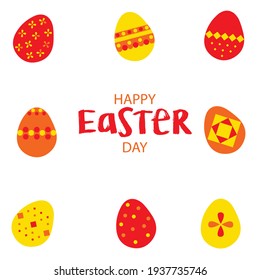 Happy Easter day background vector illustration with Easter Eggs. For banners, posters, cover design templates, social media, wallpapers.