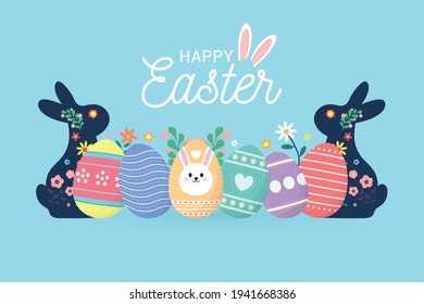 Happy easter day background vector illustration.