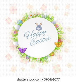 Happy Easter Day Background, Vector Greeting Card Design