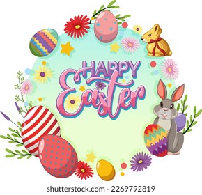 Ilustración de diseño de banners de Happy Easter Day