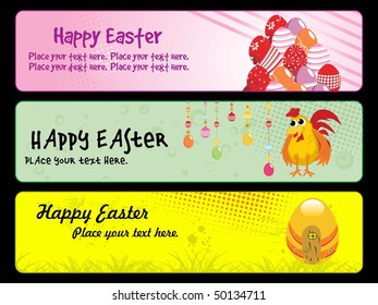 happy easter day banner illustration