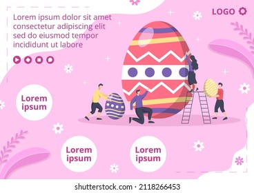 Happy Easter Day Brochure Template Flat Illustration Editable of Square Background Suitable for Social Media, Greeting Card or Web Ads