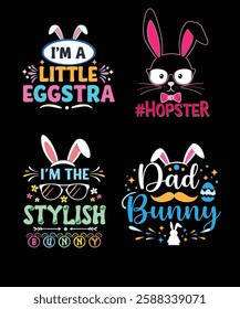 Happy Easter day bundle typography t shirt design vector