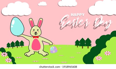 Happy Easter Day Bunny Background