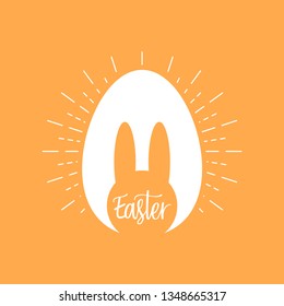 Happy Easter day. Bunny easter. Celebration poster. - vector